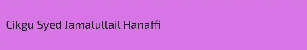 Cikgu Syed Jamalullail Hanaffi